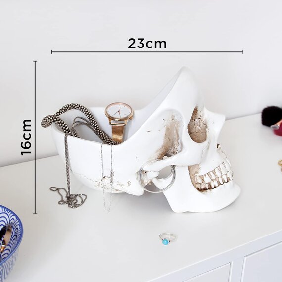 naczynie ozdobne SKULL TIDY WHITE