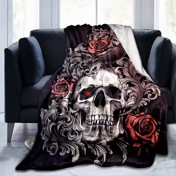 narzuta/koc SKULL & ROSES