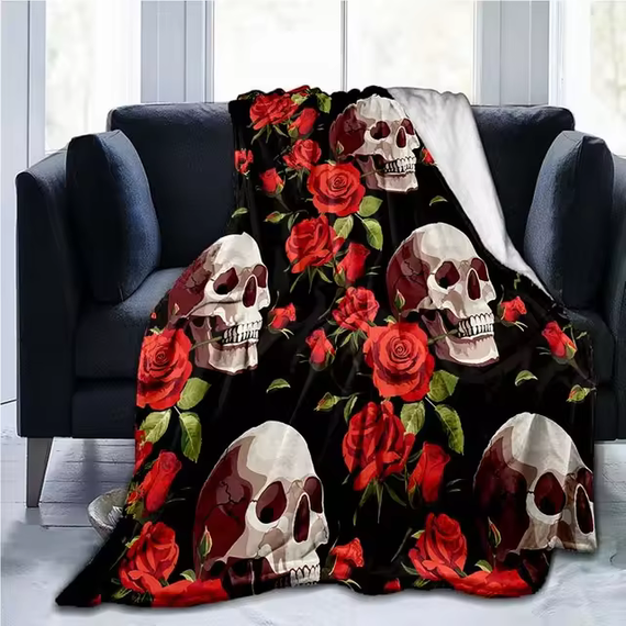 narzuta/koc SKULLS & ROSES