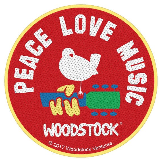 naszywka WOODSTOCK - PEACE LOVE MUSIC