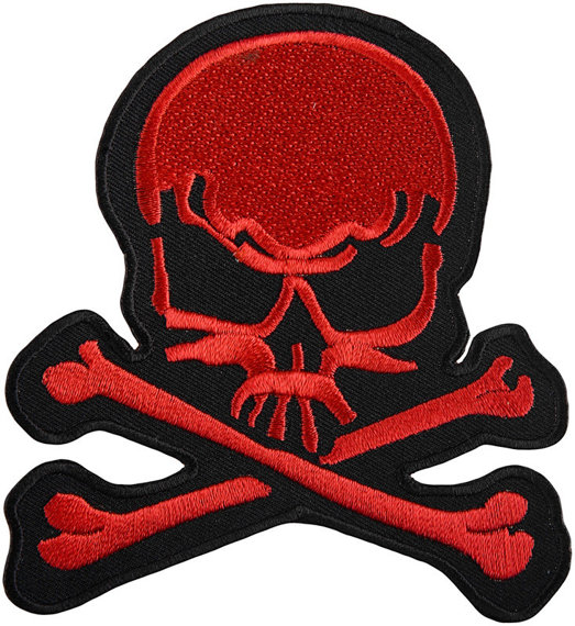 naszywka termiczna SKULL AND CROSSBONES RED