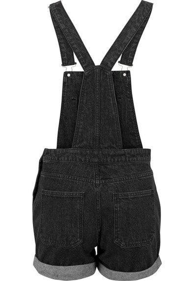 ogrodniczki LADIES SHORT DUNGAREE black washed