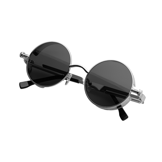 okulary LENONKI STEAMPUNK RETRO RAY SILVER