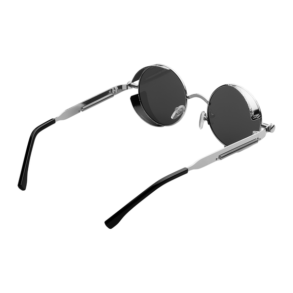 okulary LENONKI STEAMPUNK RETRO RAY SILVER