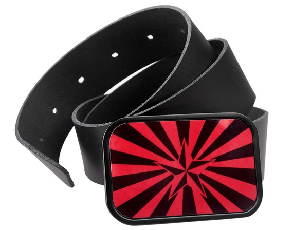 pasek z klamrą STAR RED/BLACK