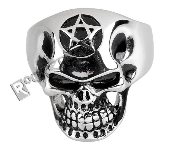 pierścień BIG PENTAGRAM SKULL