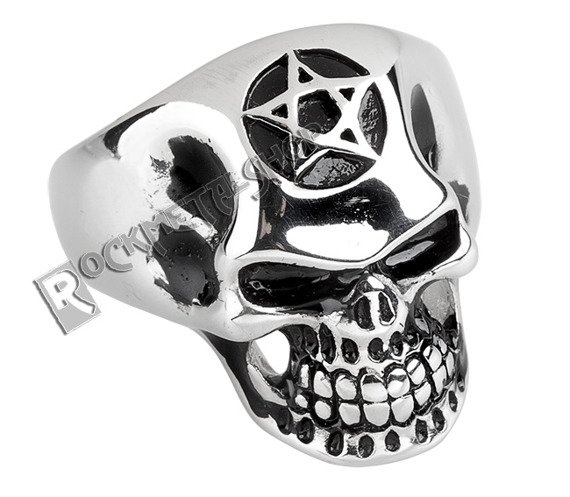 pierścień BIG PENTAGRAM SKULL