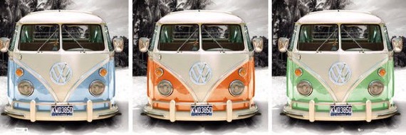 plakat VW CAMPER - TRIPTYCH