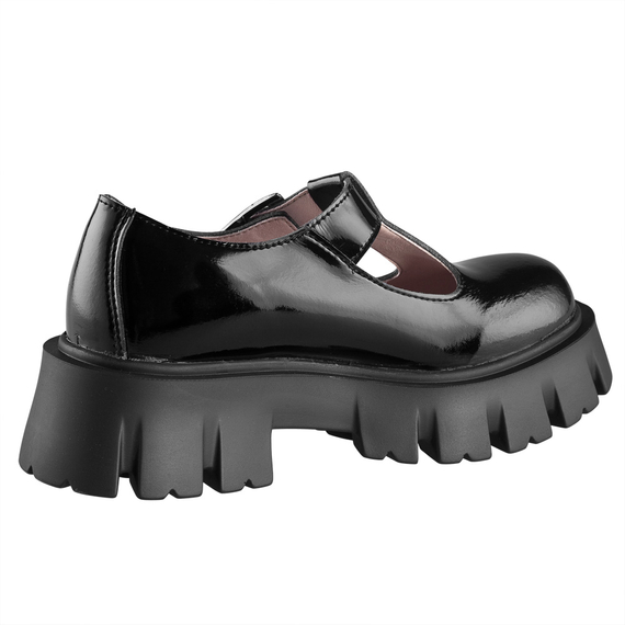 półbuty damskie ALTERCORE czarne (JANE VEGAN BLACK PATENT)