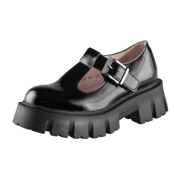 półbuty damskie ALTERCORE czarne (JANE VEGAN BLACK PATENT)