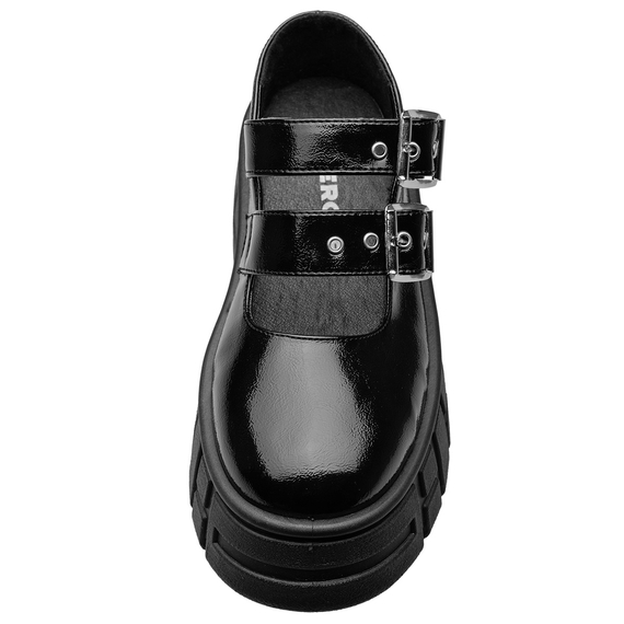 półbuty damskie ALTERCORE czarne (SKARDE VEGAN BLACK PATENT)