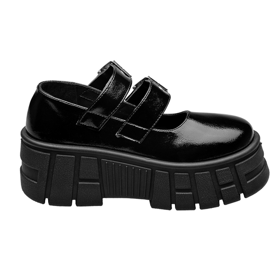 półbuty damskie ALTERCORE czarne (SKARDE VEGAN BLACK PATENT)