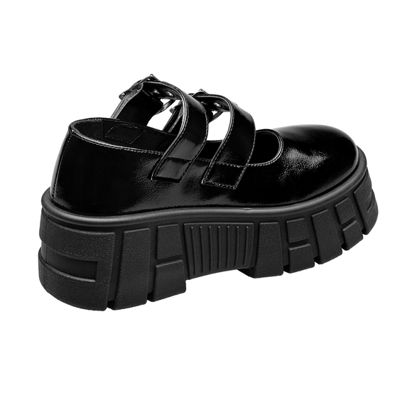 półbuty damskie ALTERCORE czarne (SKARDE VEGAN BLACK PATENT)