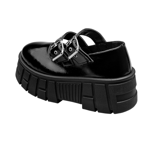 półbuty damskie ALTERCORE czarne (SKARDE VEGAN BLACK PATENT)