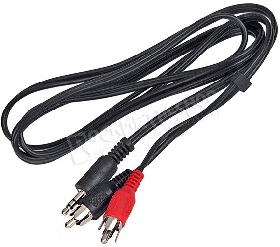 przewód audio 2 x RCA (cinch) - mały jack (3.5mm) stereo / 1,5m