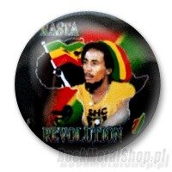 przypinka BOB MARLEY - RASTA REVOLUTION Ø25mm