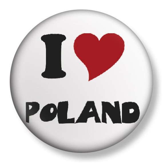 przypinka I LOVE POLAND Ø38mm