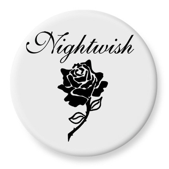 przypinka duża NIGHTWISH - LOGO biały