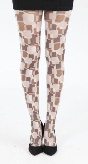 rajstopy Suburb Print Tights - Brown