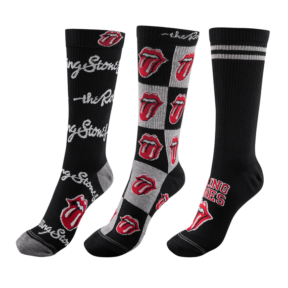 skarpetki THE ROLLING STONES - COLLEGIATE TONGUES zestaw 3 par