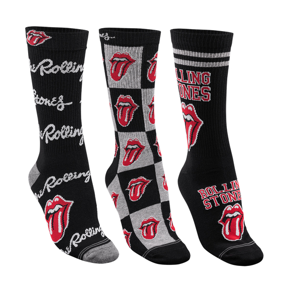 skarpetki THE ROLLING STONES - COLLEGIATE TONGUES zestaw 3 par