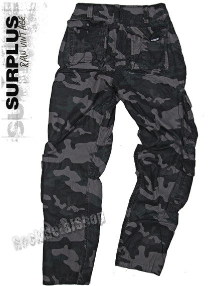 spodnie bojówki AIRBORNE VINTAGE TROUSERS SLIMMY BLACK CAMO