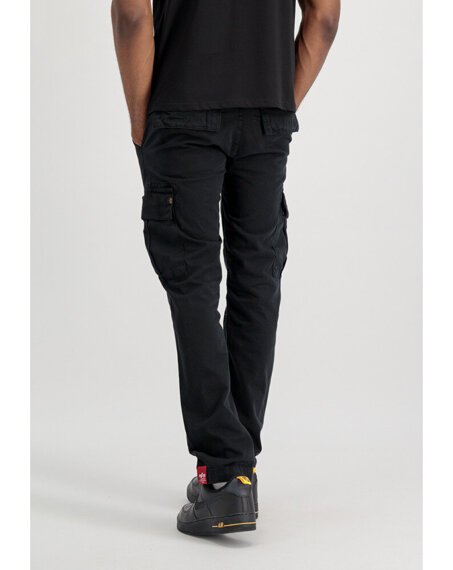 spodnie bojówki ALPHA INDUSTRIES - AGENT PANT BLACK Slim Fit