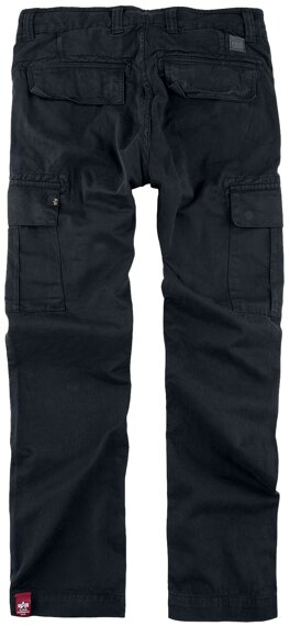 spodnie bojówki ALPHA INDUSTRIES - AGENT PANT BLACK Slim Fit