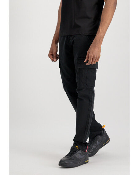 spodnie bojówki ALPHA INDUSTRIES - AGENT PANT BLACK Slim Fit