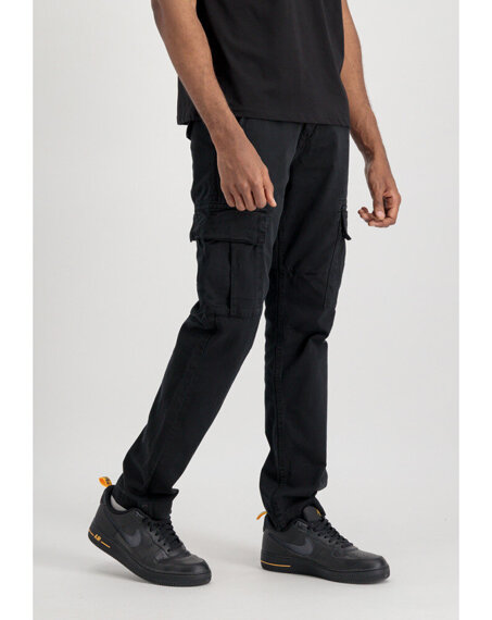 spodnie bojówki ALPHA INDUSTRIES - AGENT PANT BLACK Slim Fit