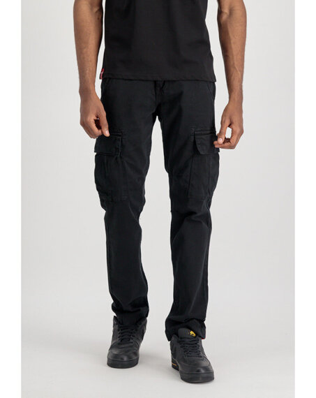 spodnie bojówki ALPHA INDUSTRIES - AGENT PANT BLACK Slim Fit