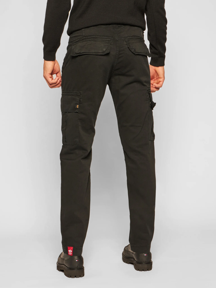 spodnie bojówki ALPHA INDUSTRIES - AGENT PANT BLACK Slim Fit