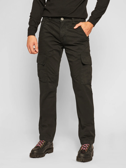 spodnie bojówki ALPHA INDUSTRIES - AGENT PANT BLACK Slim Fit