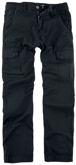 spodnie bojówki ALPHA INDUSTRIES - AGENT PANT BLACK Slim Fit