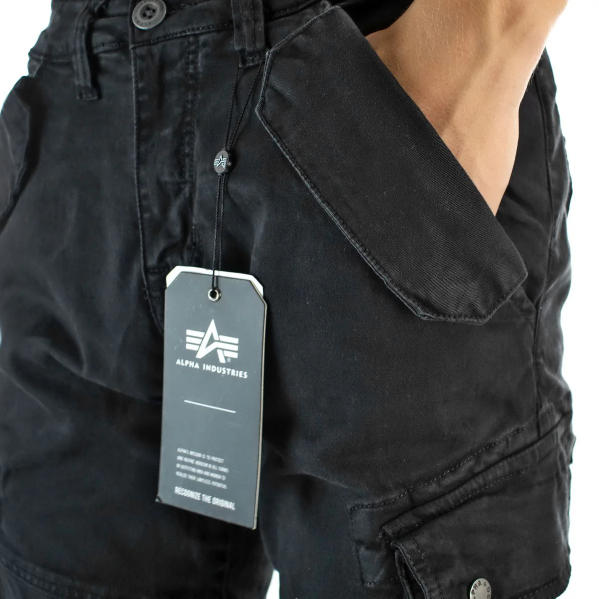 spodnie bojówki ALPHA INDUSTRIES - COMBAT PANT LW BLACK Slim Fit