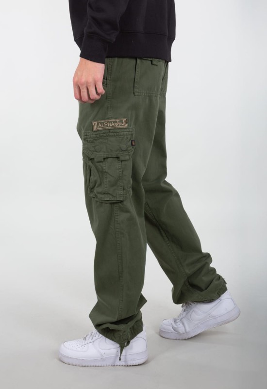 spodnie bojówki ALPHA INDUSTRIES - JET PANT DARK OLIV 