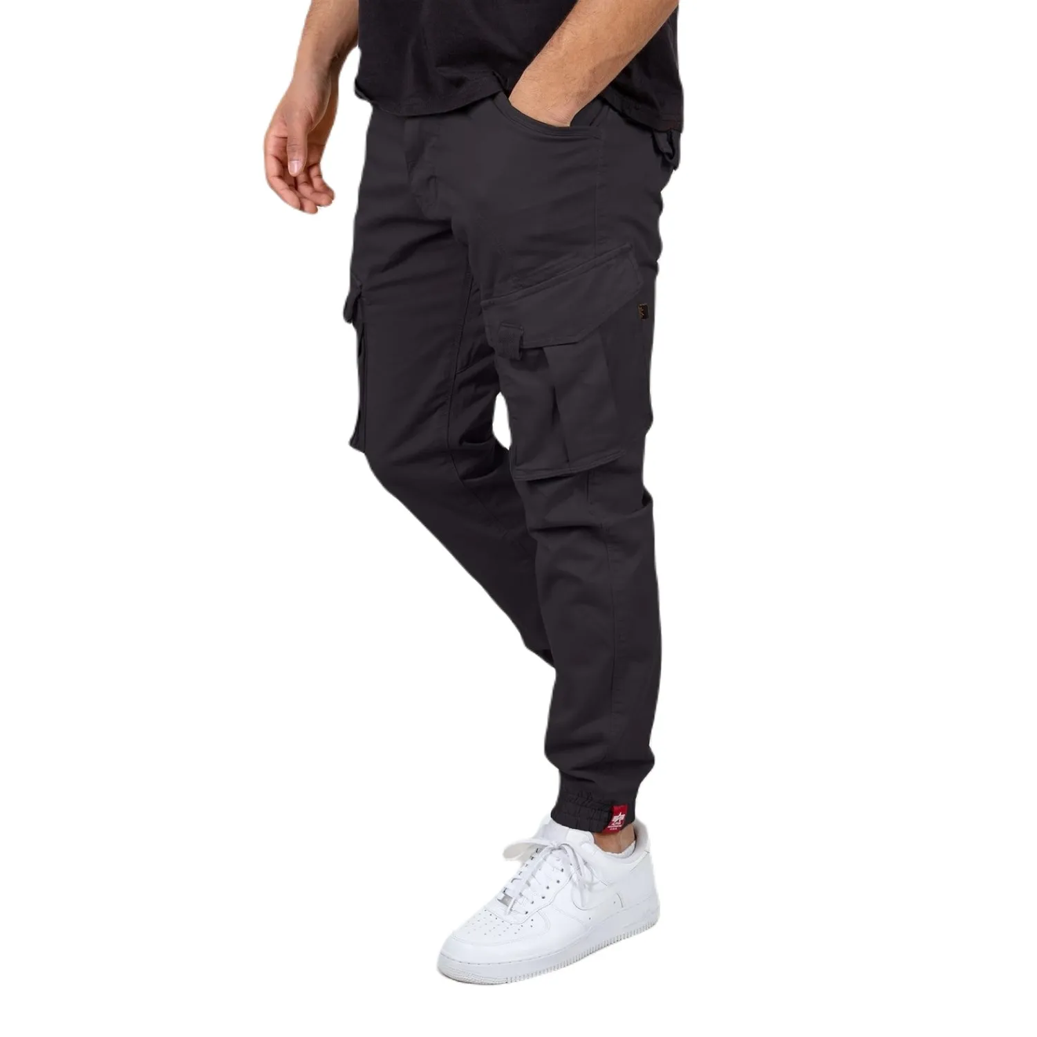 spodnie bojówki ALPHA INDUSTRIES - SPY DARK BLACK Slim Fit