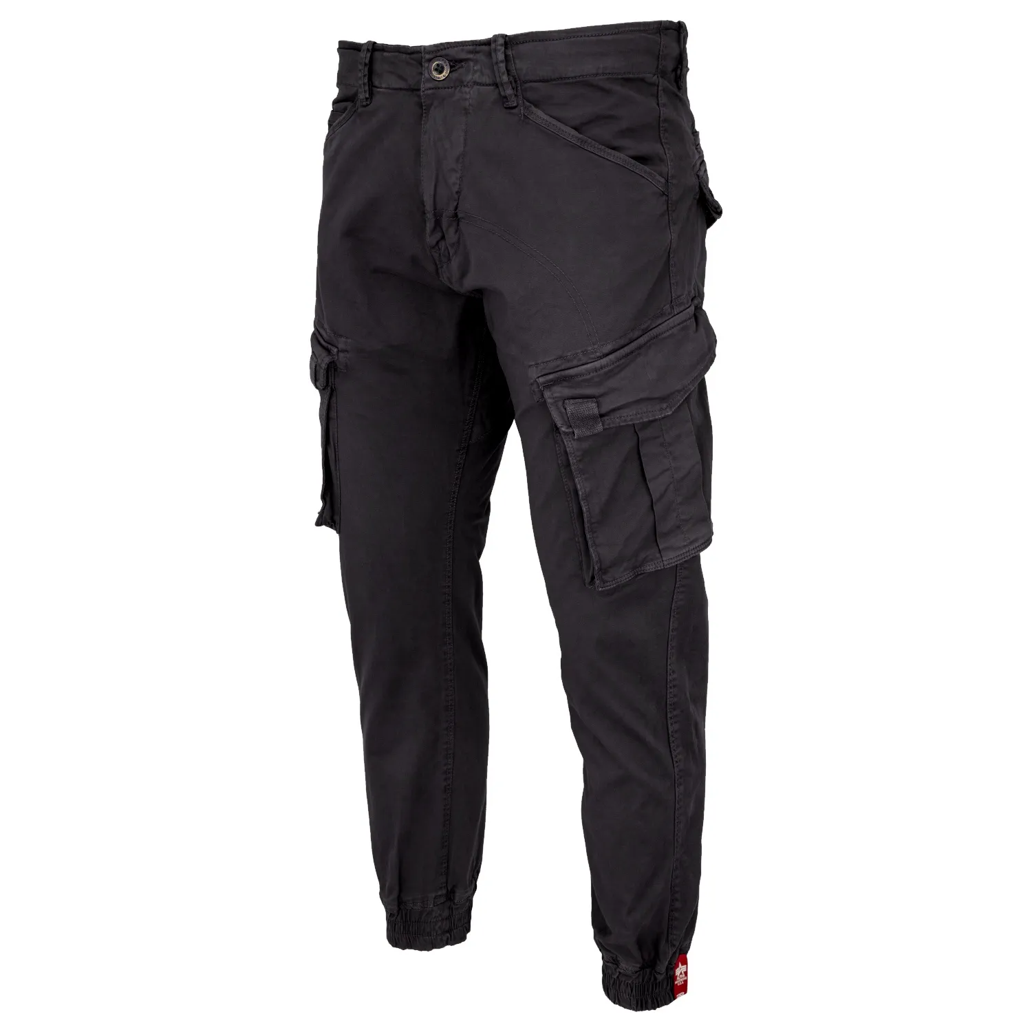 spodnie bojówki ALPHA INDUSTRIES - SPY DARK BLACK Slim Fit