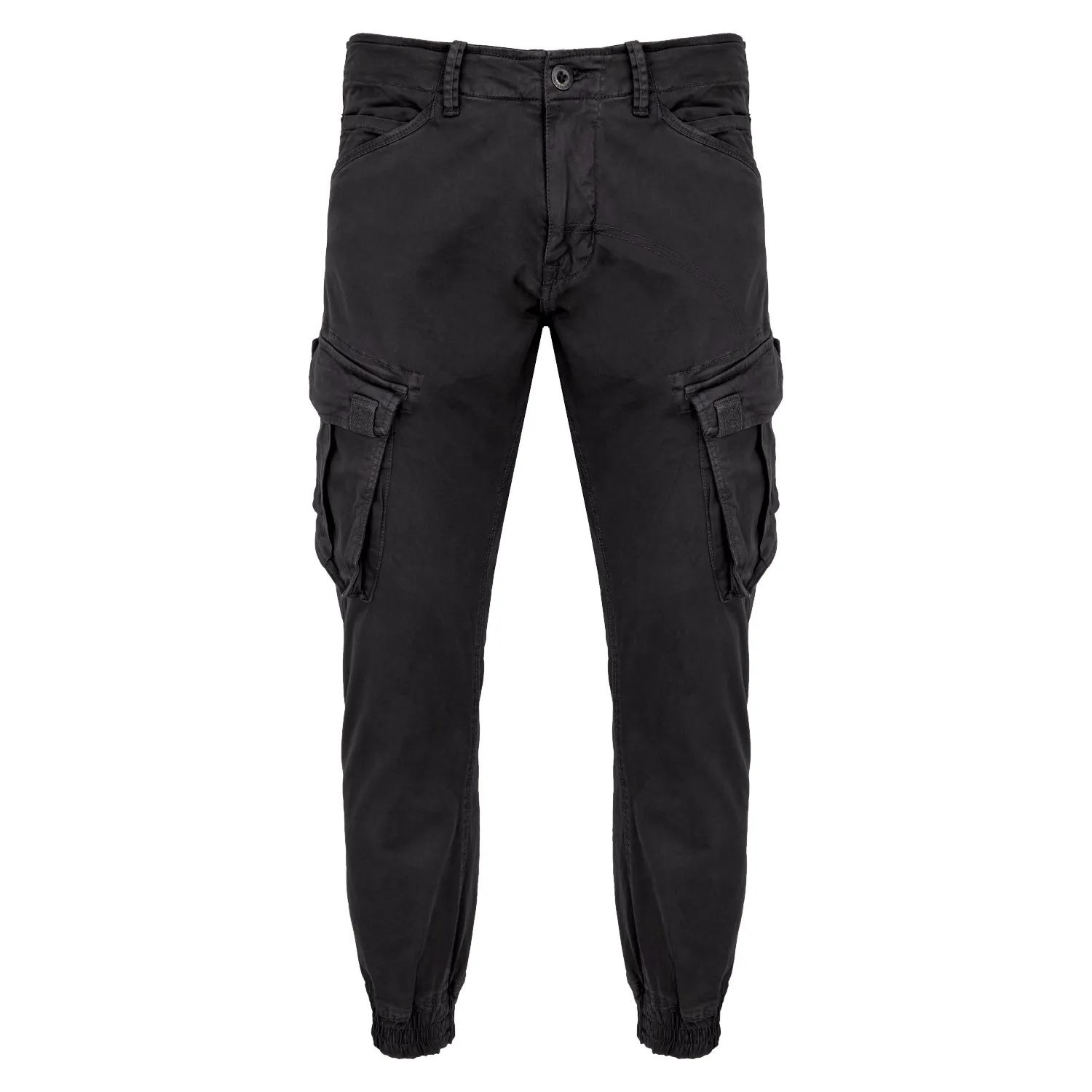 spodnie bojówki ALPHA INDUSTRIES - SPY DARK BLACK Slim Fit