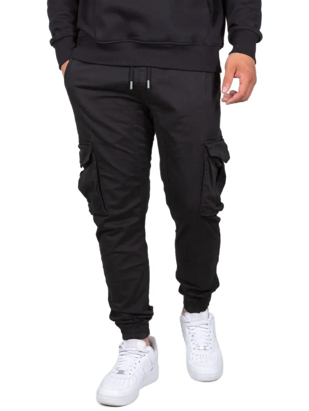 spodnie bojówki ALPHA INDUSTRIES - TWILL JOGGER BLACK