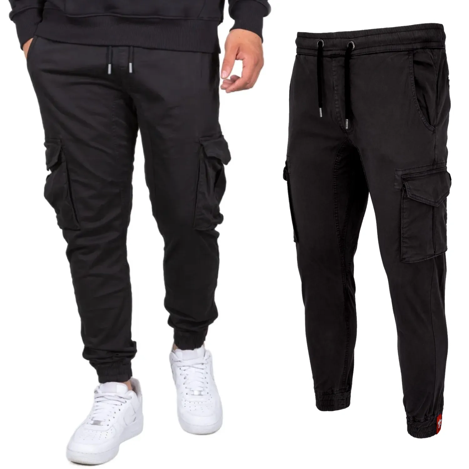 spodnie bojówki ALPHA INDUSTRIES - TWILL JOGGER BLACK