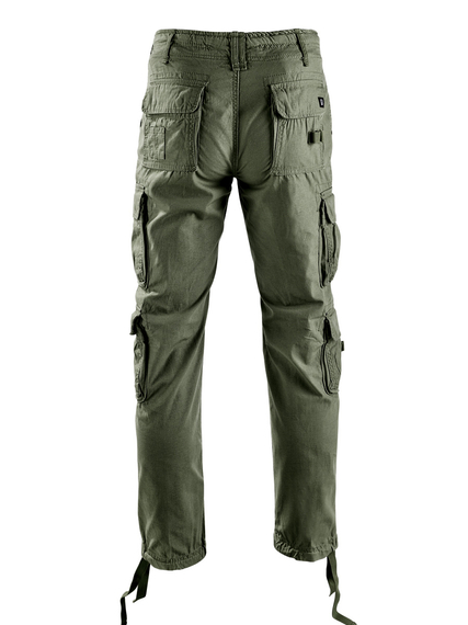 spodnie bojówki PURE SLIM FIT TROUSERS olive