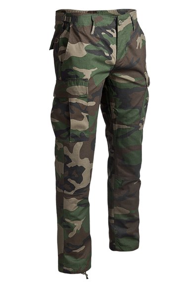 spodnie bojówki US BDU FELDHOSE R/S "SLIM FIT" WOODLAND