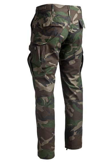 spodnie bojówki US BDU FELDHOSE R/S "SLIM FIT" WOODLAND