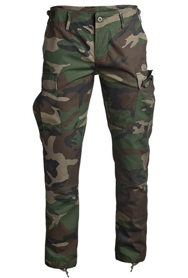 spodnie bojówki US BDU FELDHOSE R/S "SLIM FIT" WOODLAND