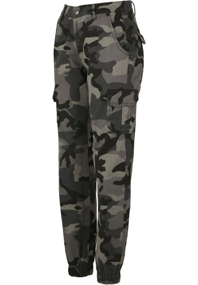 spodnie bojówki damskie HIGH WAIST CAMO darkcamo