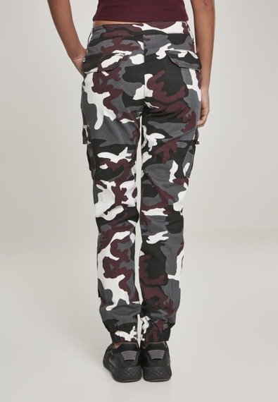 spodnie bojówki damskie HIGH WAIST CAMO winecamo