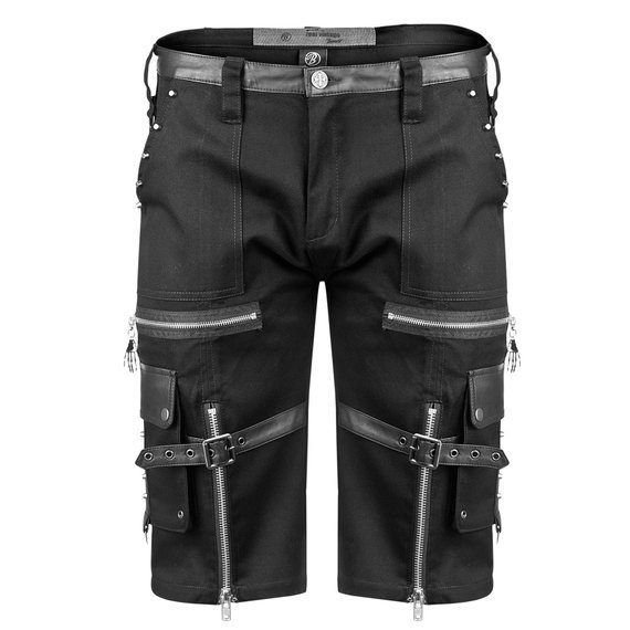 spodnie bojówki krótkie GOTHIC SHORTS - BLACK