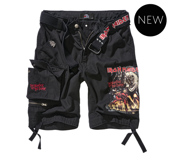 spodnie bojówki krótkie IRON MAIDEN SAVAGE SHORTS - THE NUMBER OF THE BEAST black