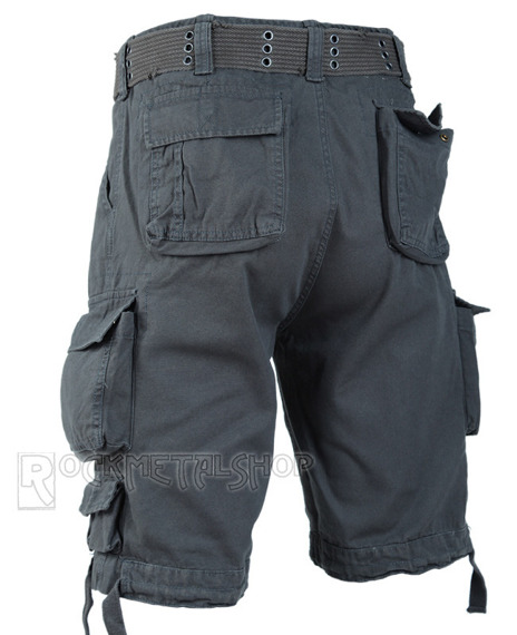 spodnie bojówki krótkie SAVAGE VINTAGE SHORTS - ANTHRAZIT